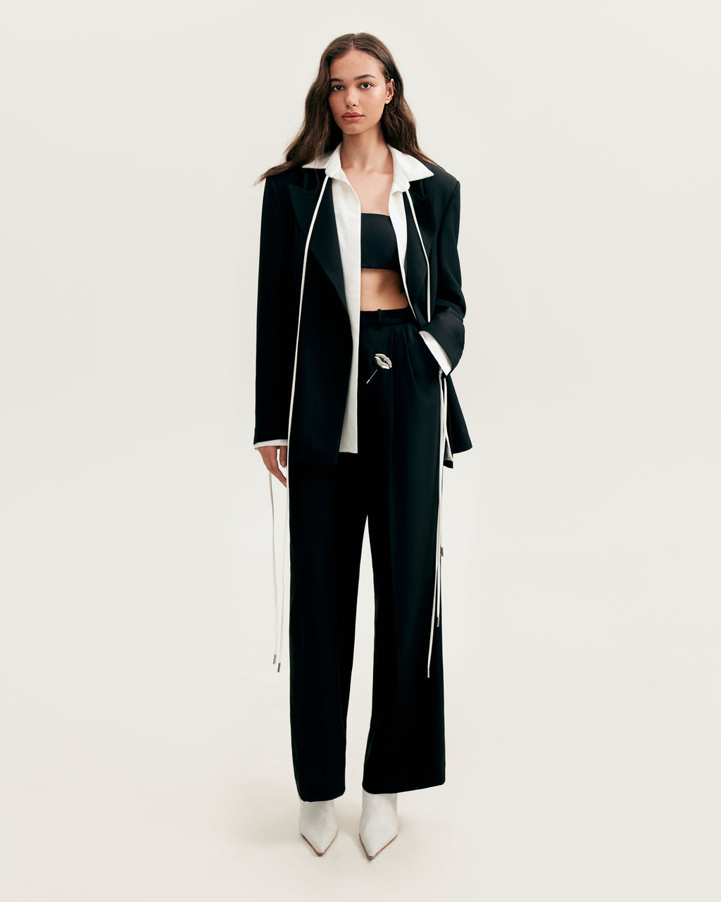 High-rise black suit pants, Xo Xo