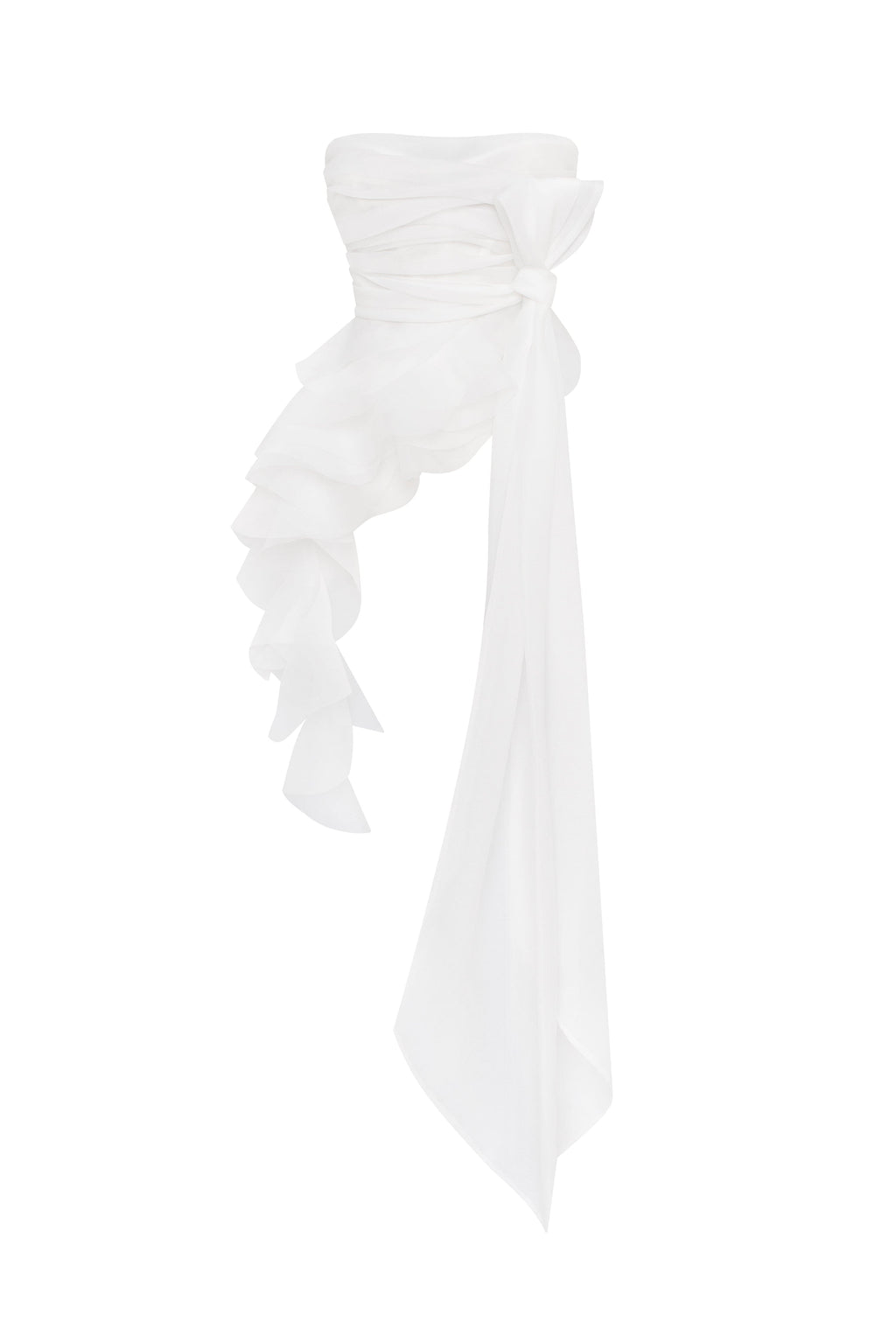 Dreamy blouse with meringue flounces in white, Midnight Walk