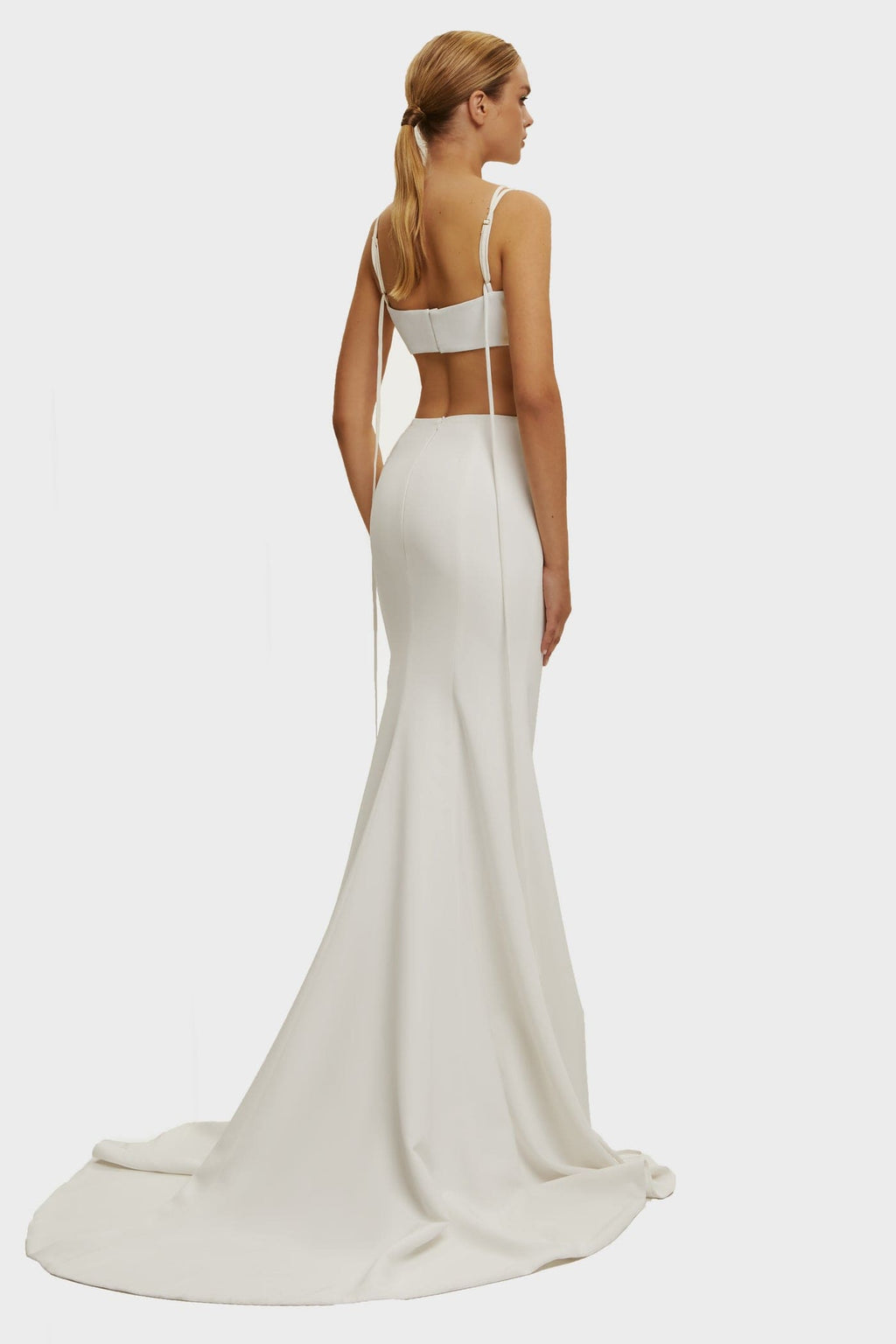White Casual side cut out maxi dress