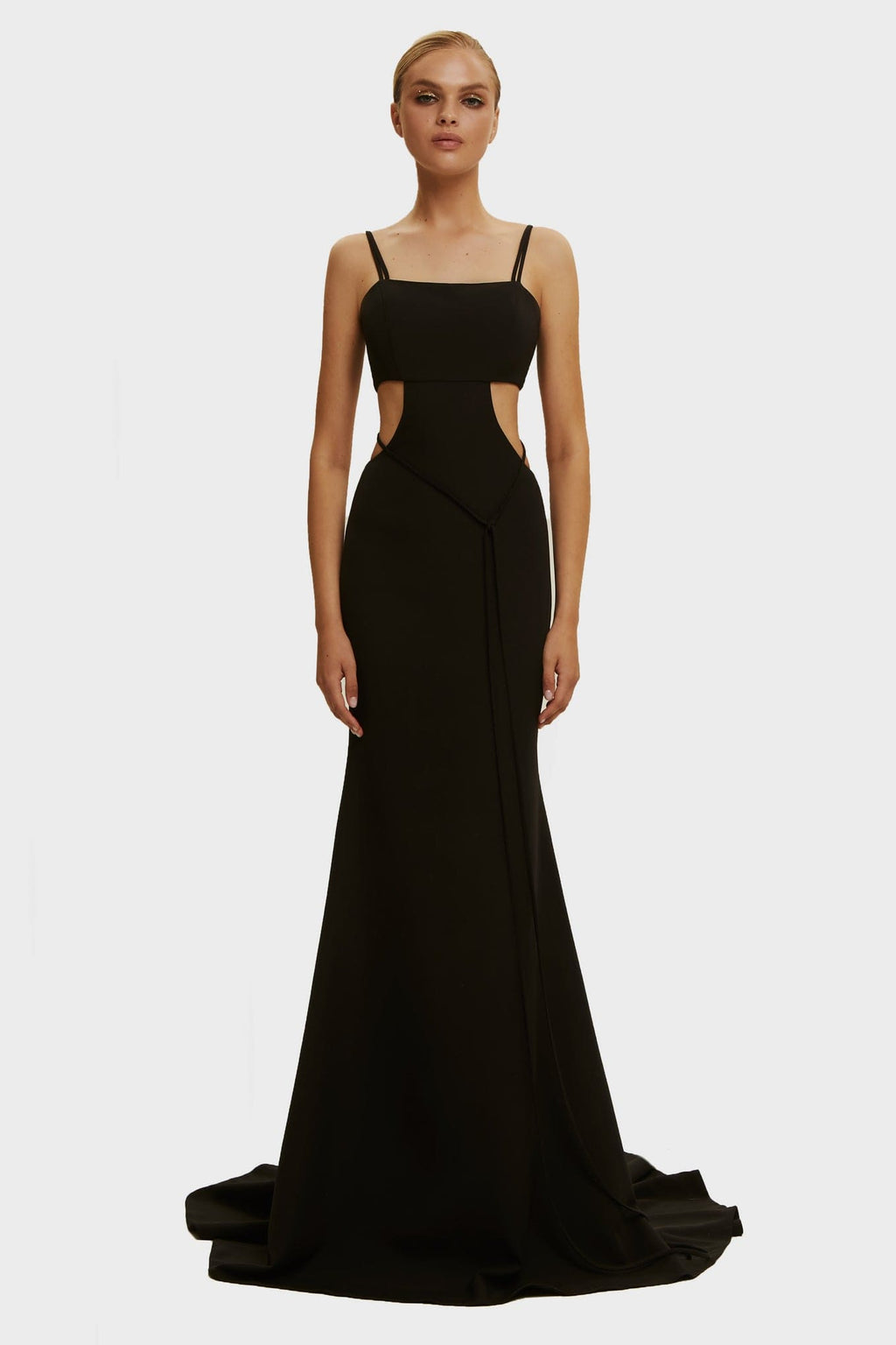 Black Casual side cut out maxi dress