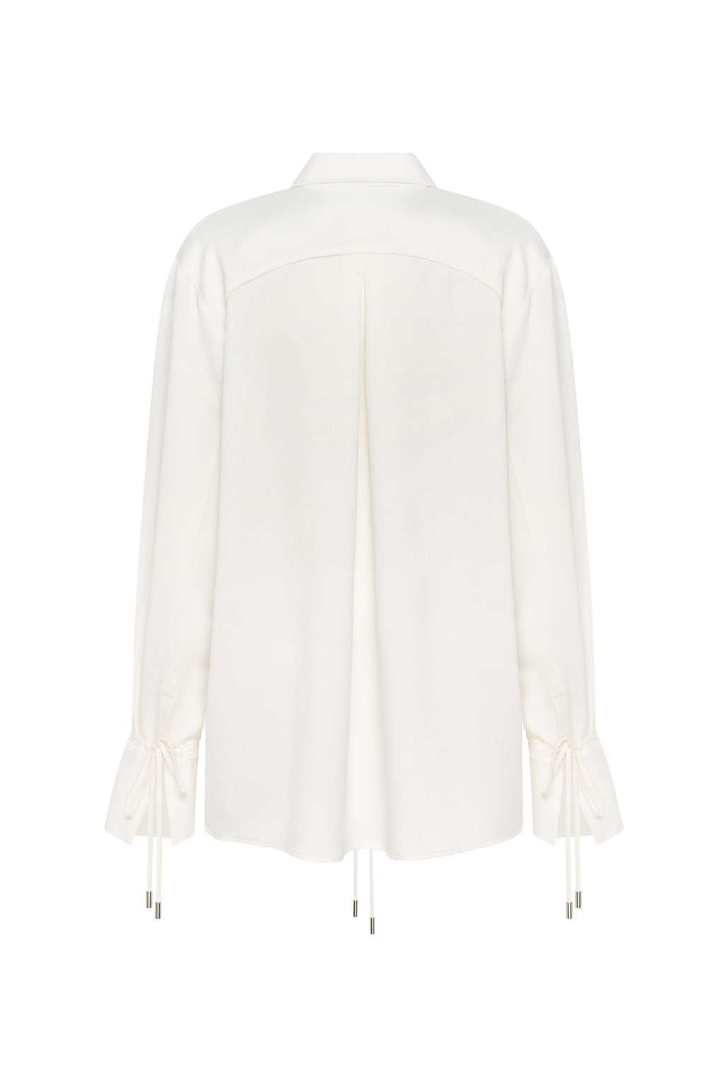 Front-tie satin blouse in white, Xo Xo