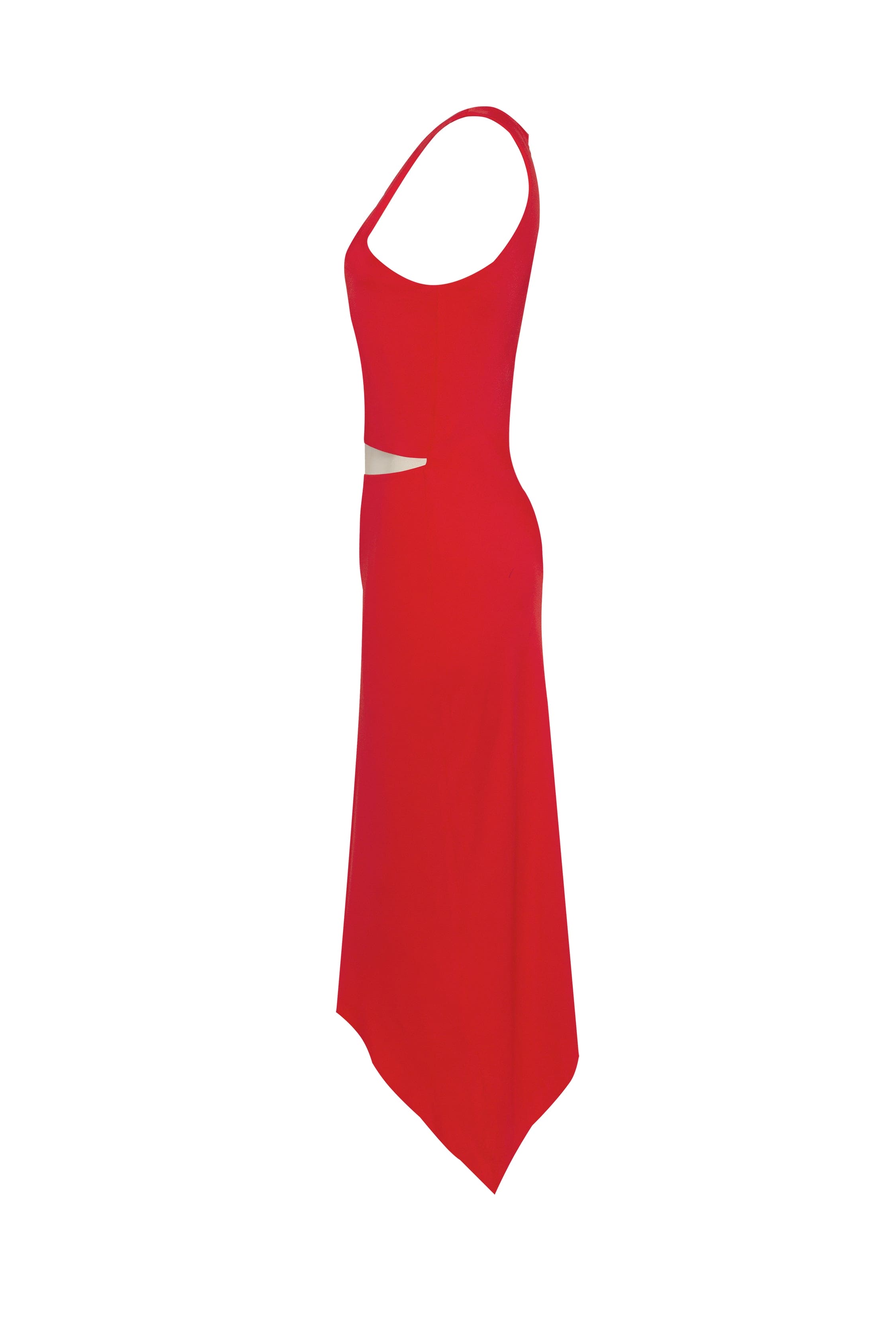 Jaw-dropping asymmetric red midi dress, Xo Xo