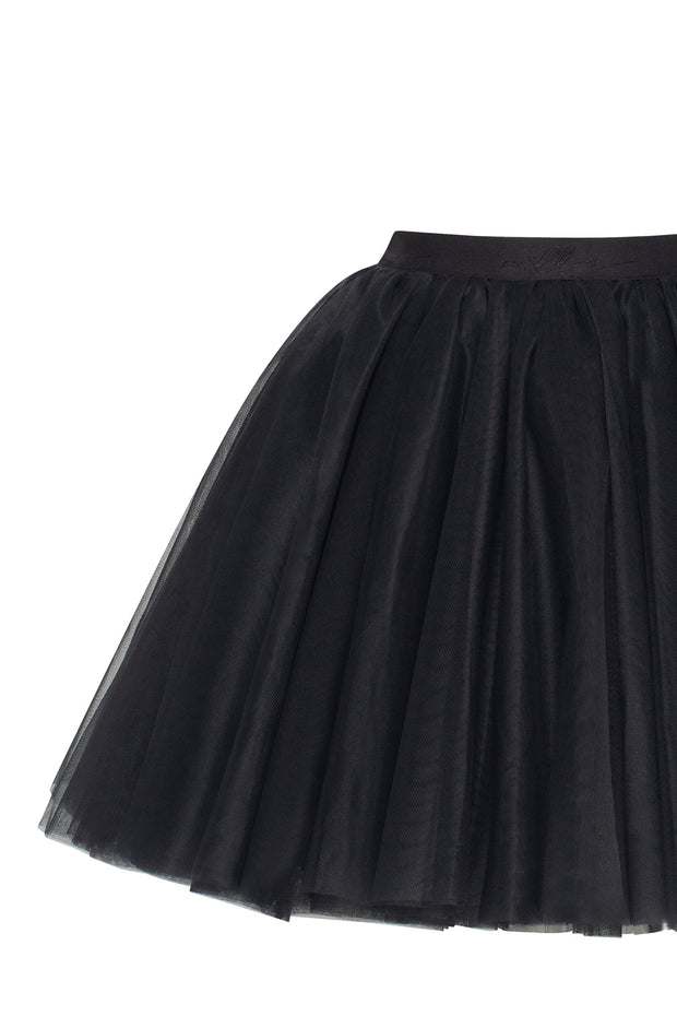 Gathered organza mini skirt in black, Xo Xo
