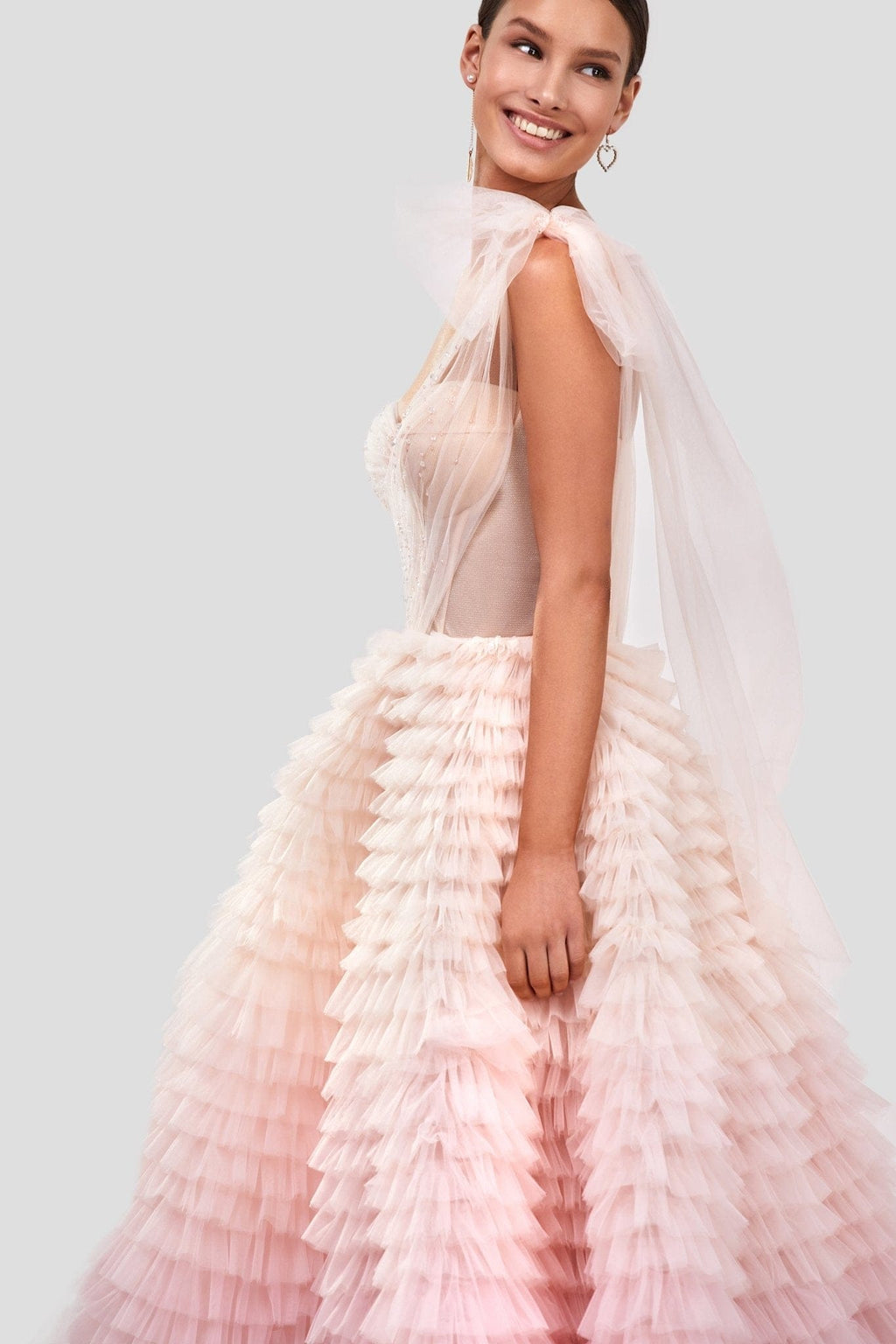 Charming ball gown with the frill-layered ombre maxi skirt - Milla
