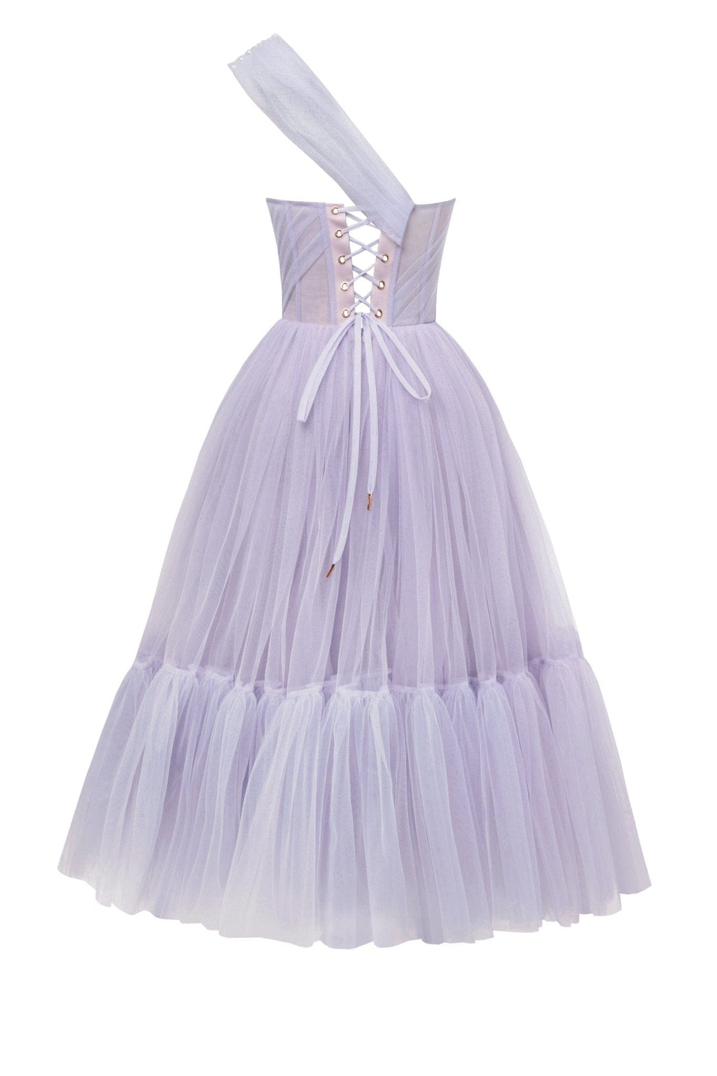Lavender One-Shoulder Cocktail Tulle Dress - Milla