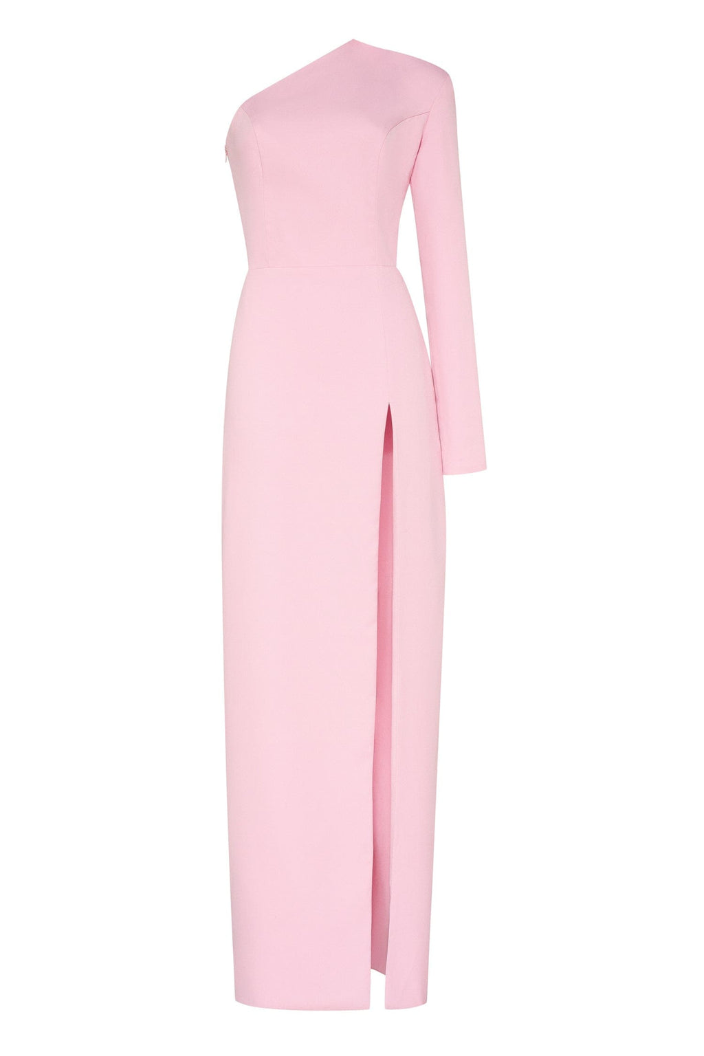 Pink Long-sleeved dress with sharp shoulder cut - Milla