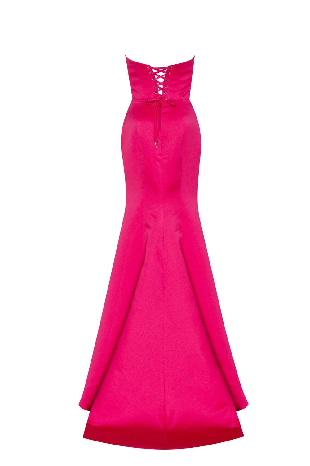 Fuchsia Strapless evening gown with thigh slit - Milla