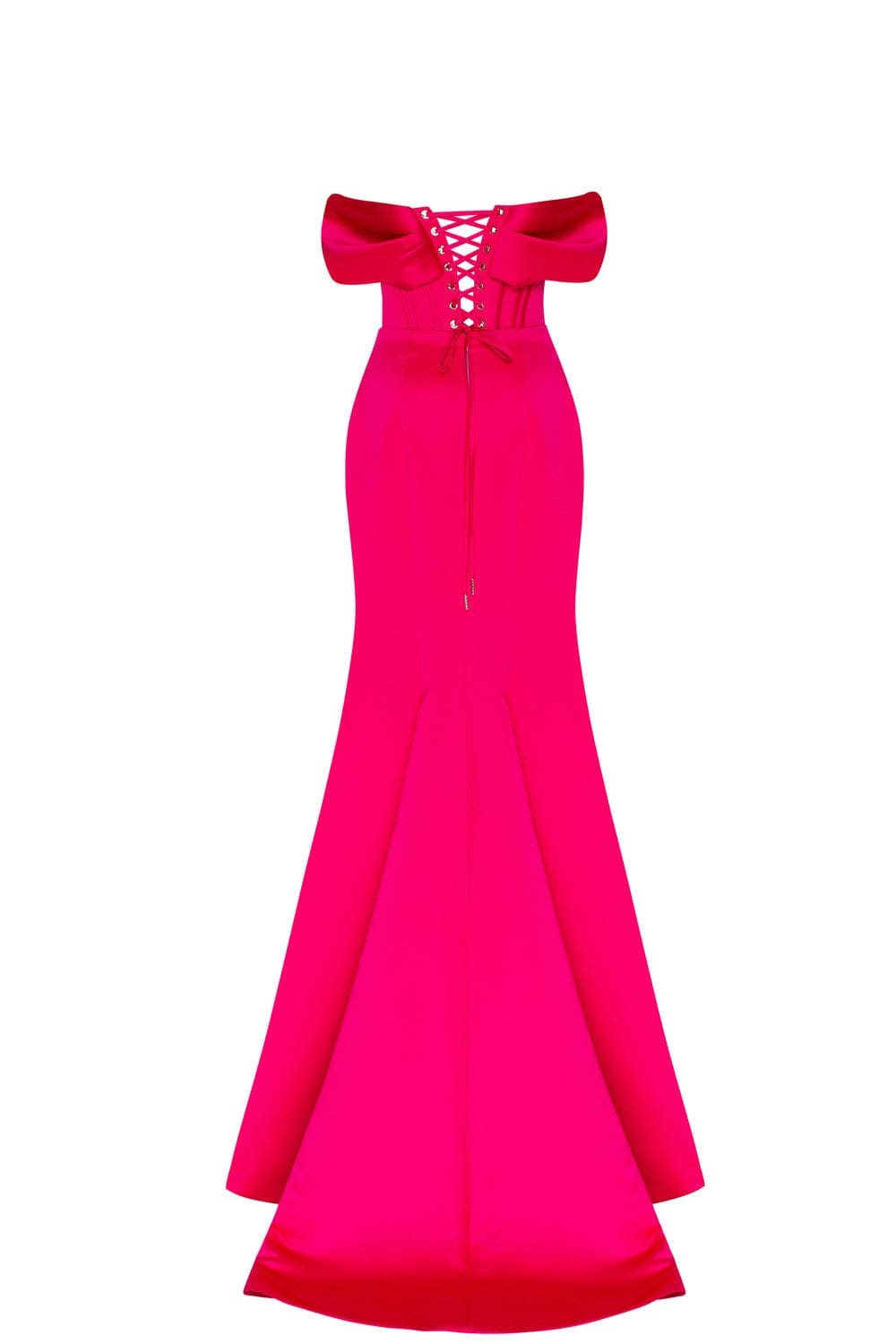Fuchsia Princess strapless gown with thigh slit - Milla
