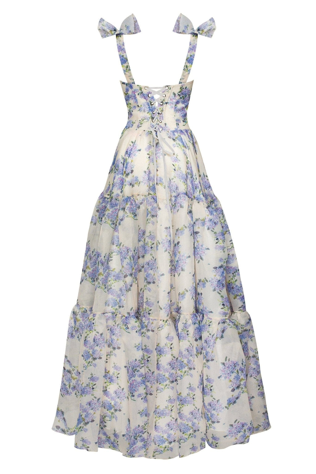 Hydrangea Tender floral maxi tie-strap dress - Milla