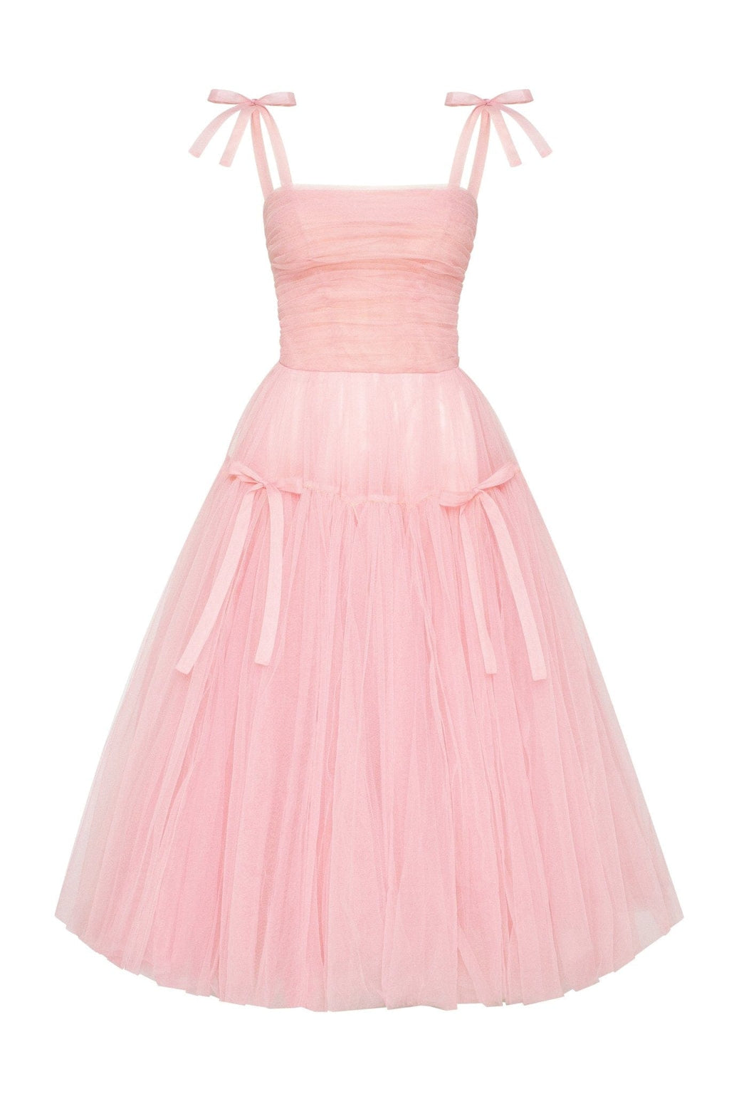 Misty Rose tie-straps tulle dress - Milla