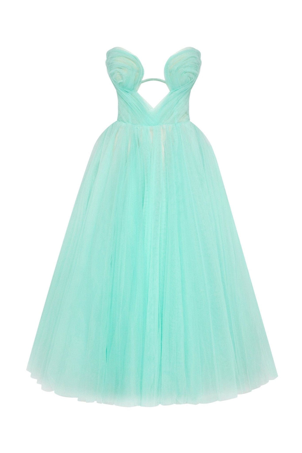 Mint green tender midi tulle dress - Milla