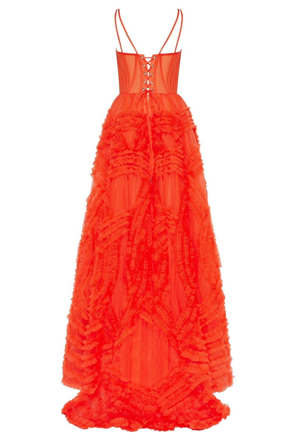 Tangerine Tulle Ornament Maxi Dress - Milla