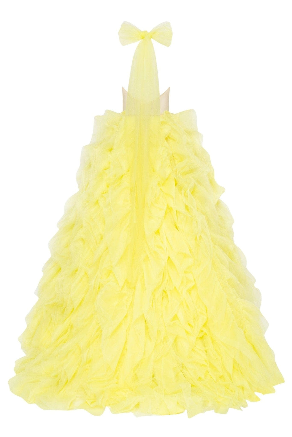 Turtleneck festive yellow evening gown - Milla