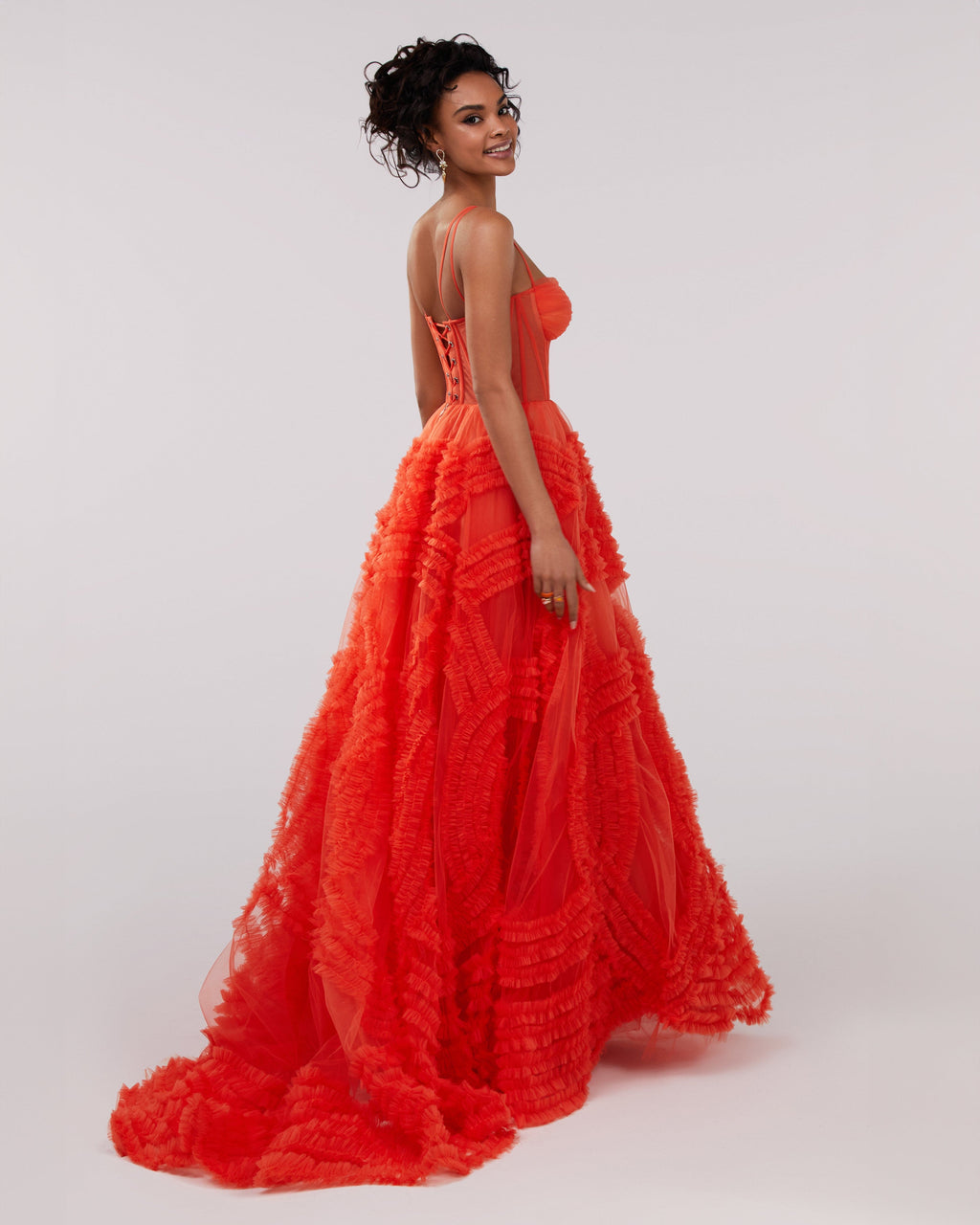 Tangerine Tulle Ornament Maxi Dress Milla Dresses - USA, Worldwide delivery