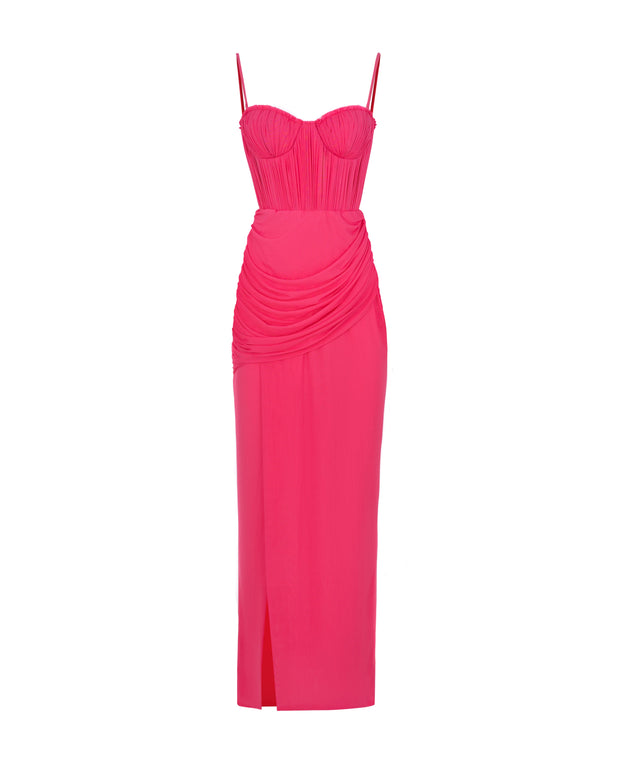 Coastal Calm Embroidered Maxi In Hot Pink • Impressions Online Boutique