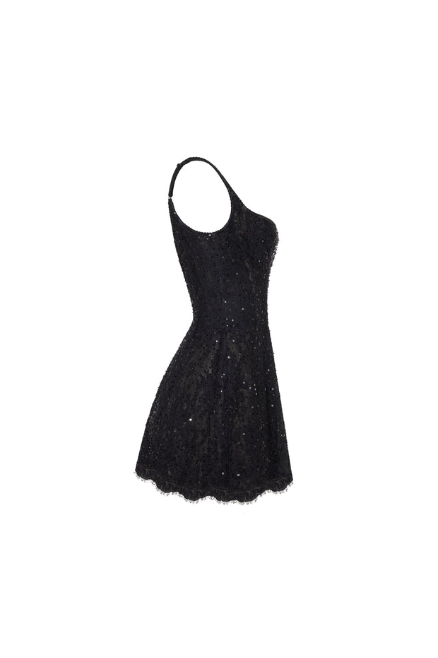 Classic black corset mini dress