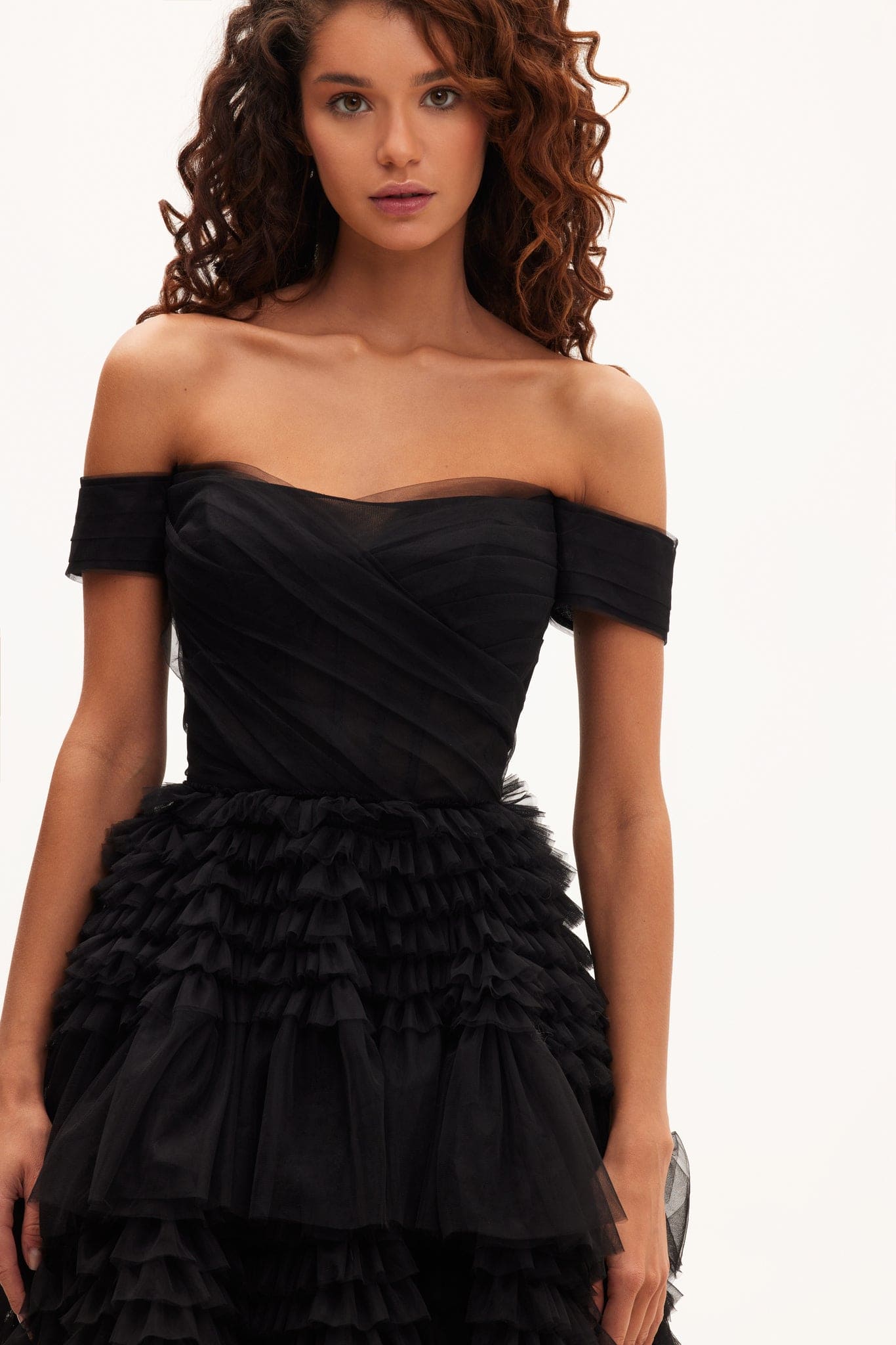 Off Shoulder Knitted Maxi Dress - Black | Manière De Voir