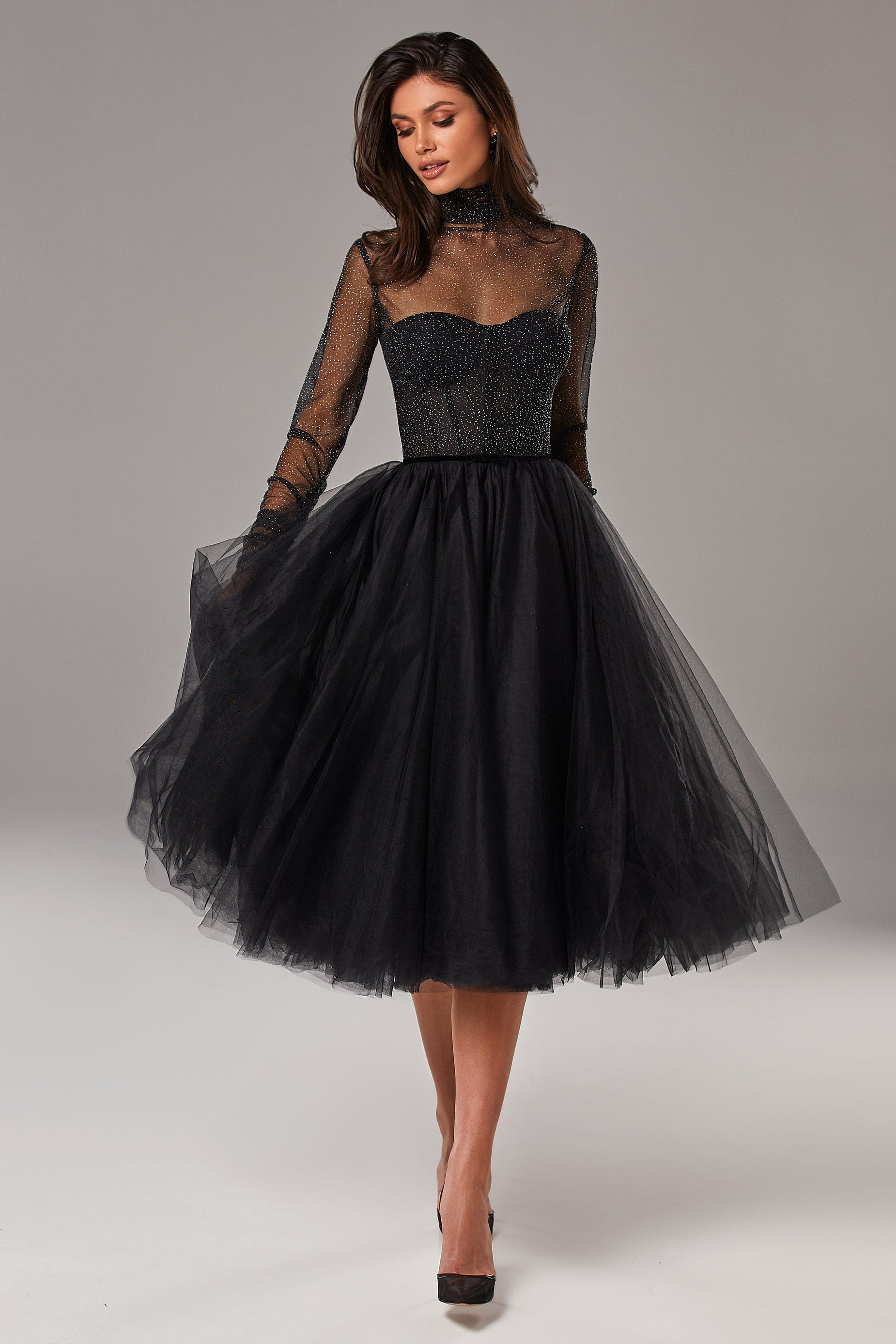 Party tulle dress with semi-transparent corset Milla Dresses - USA ...