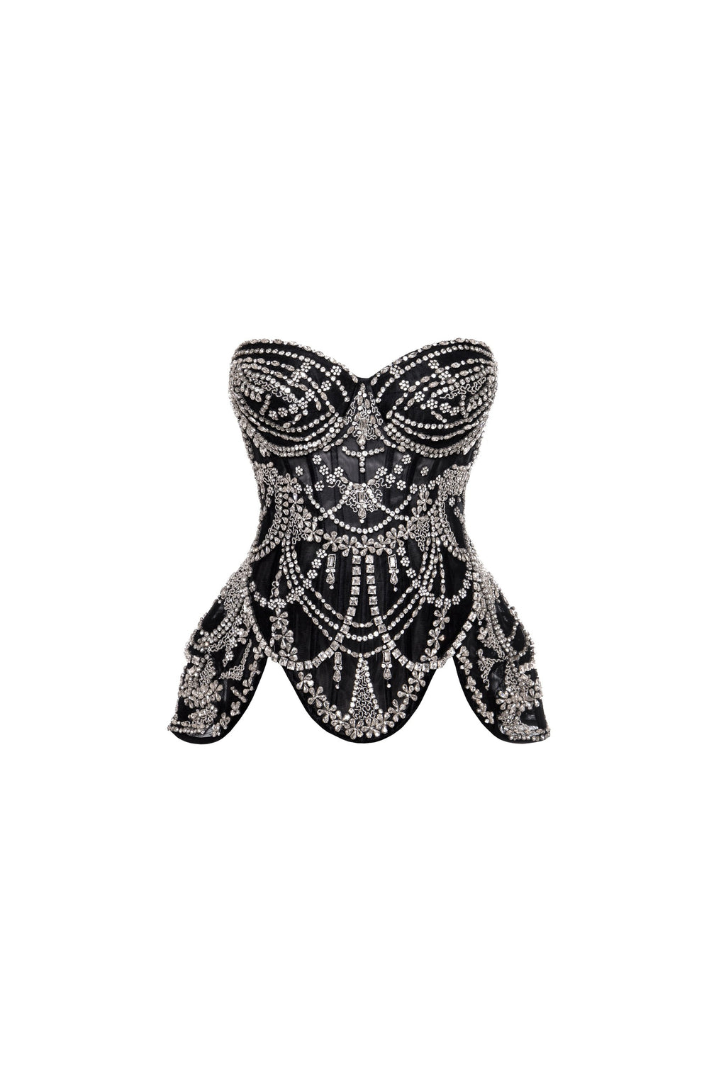 Crystal-covered black corset