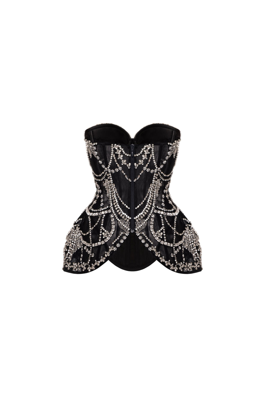Crystal-covered black corset