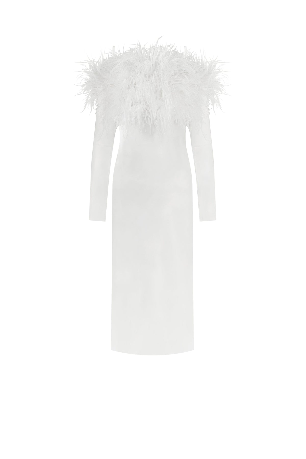 Voguish feather embellished midi dress Milla Dresses - USA, Worldwide ...