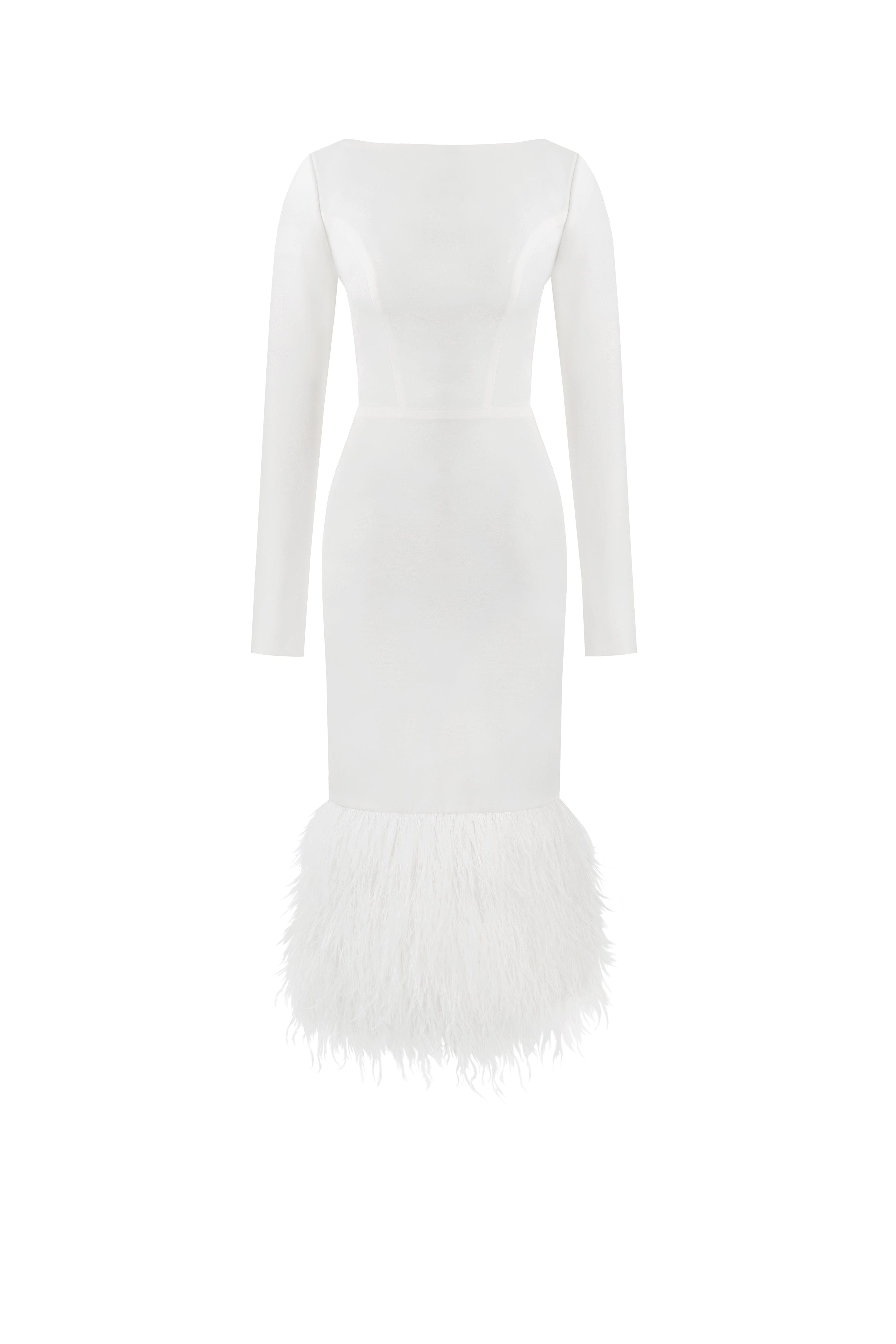 Glamorous feather-trimmed midi dress Milla Dresses - USA, Worldwide ...