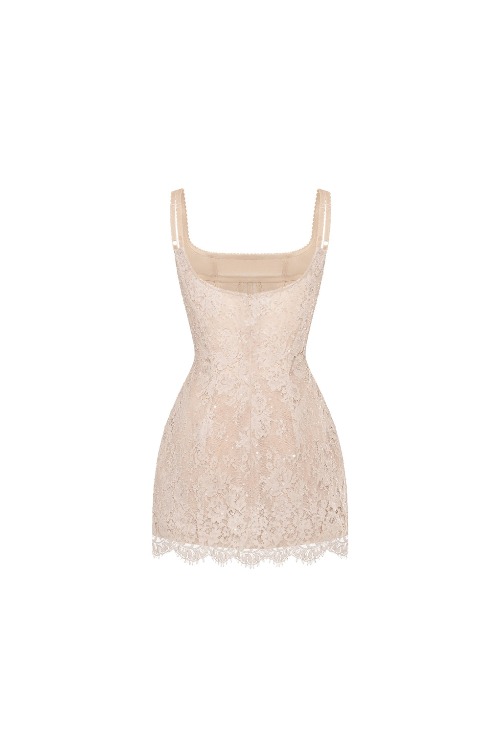 Beige corset mini dress