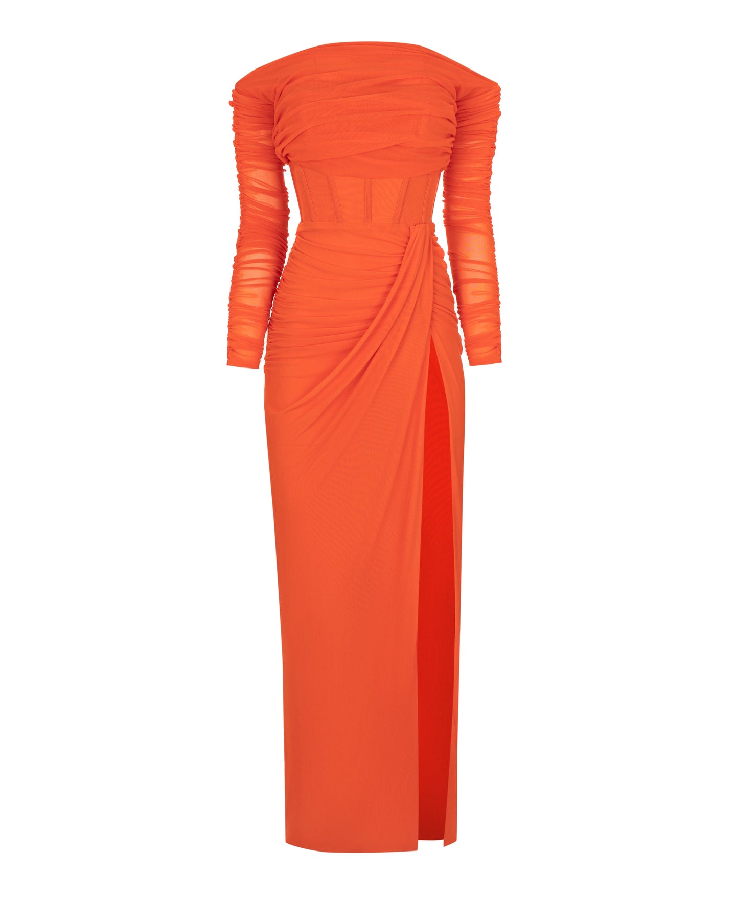 Coral blazing off-the-shoulder maxi dress Milla Dresses - USA ...