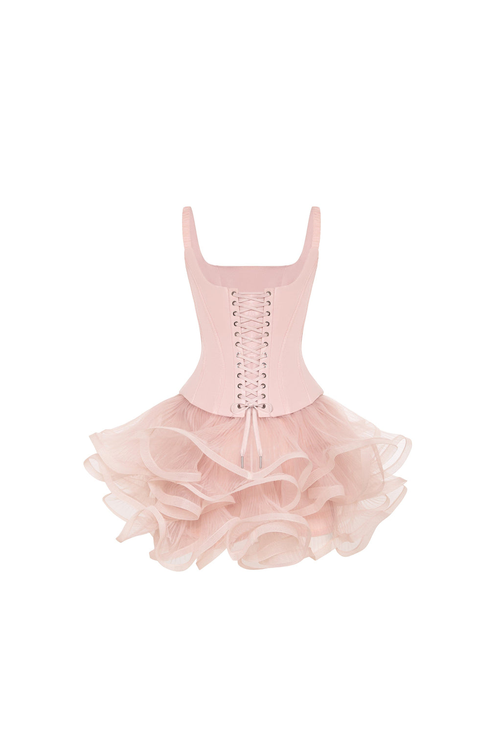 Sculptural flower-like pink mini skirt