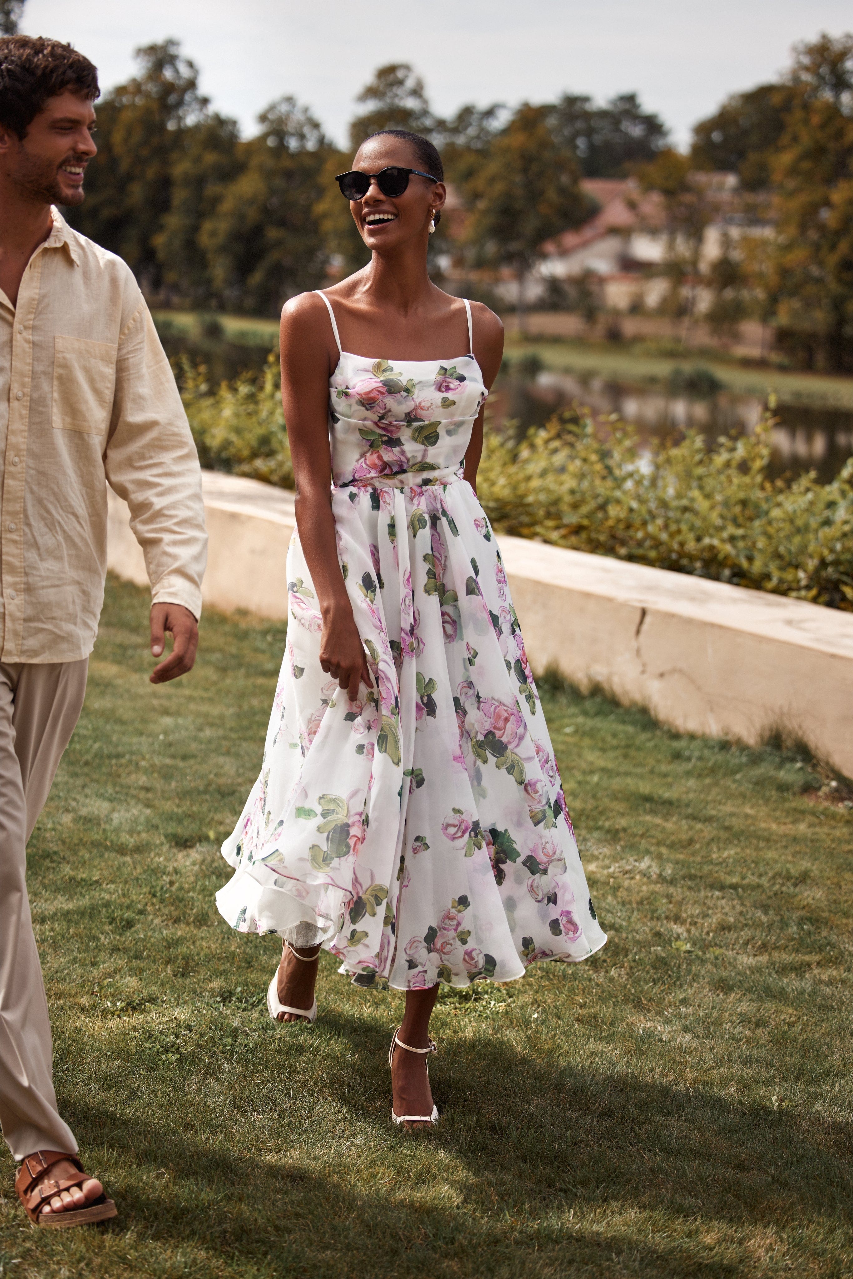 Apple Blossom spaghetti strap midi dress ➤➤ Milla Dresses - USA, Worldwide  delivery