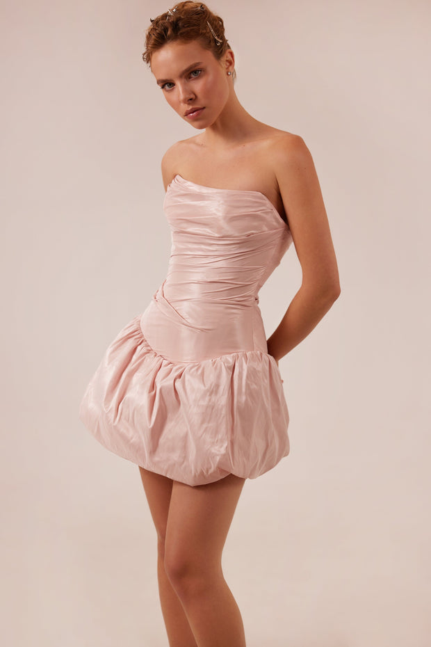 Rosy glow bubble mini dress, Glow-Up