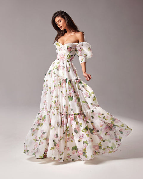 ワンピース Gather Volume Long Dress Cherry Blossom ワンピース Gather Volume Long Dress Cherry Blossom Cherry