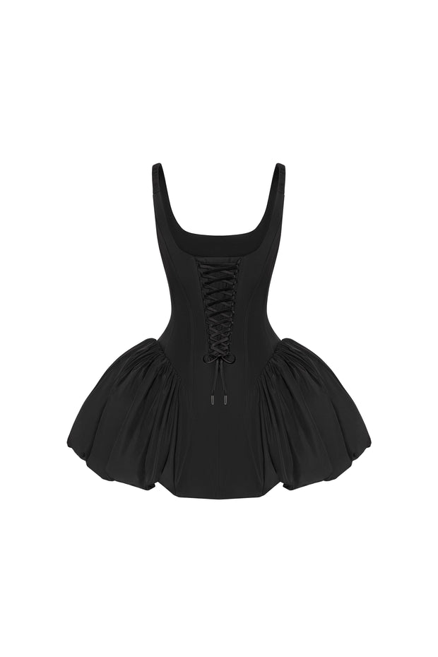 Black corset mini dress