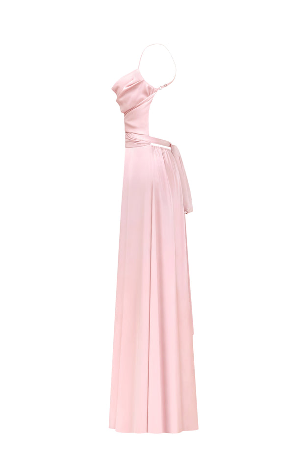 Boudoir misty rose silk slip dress