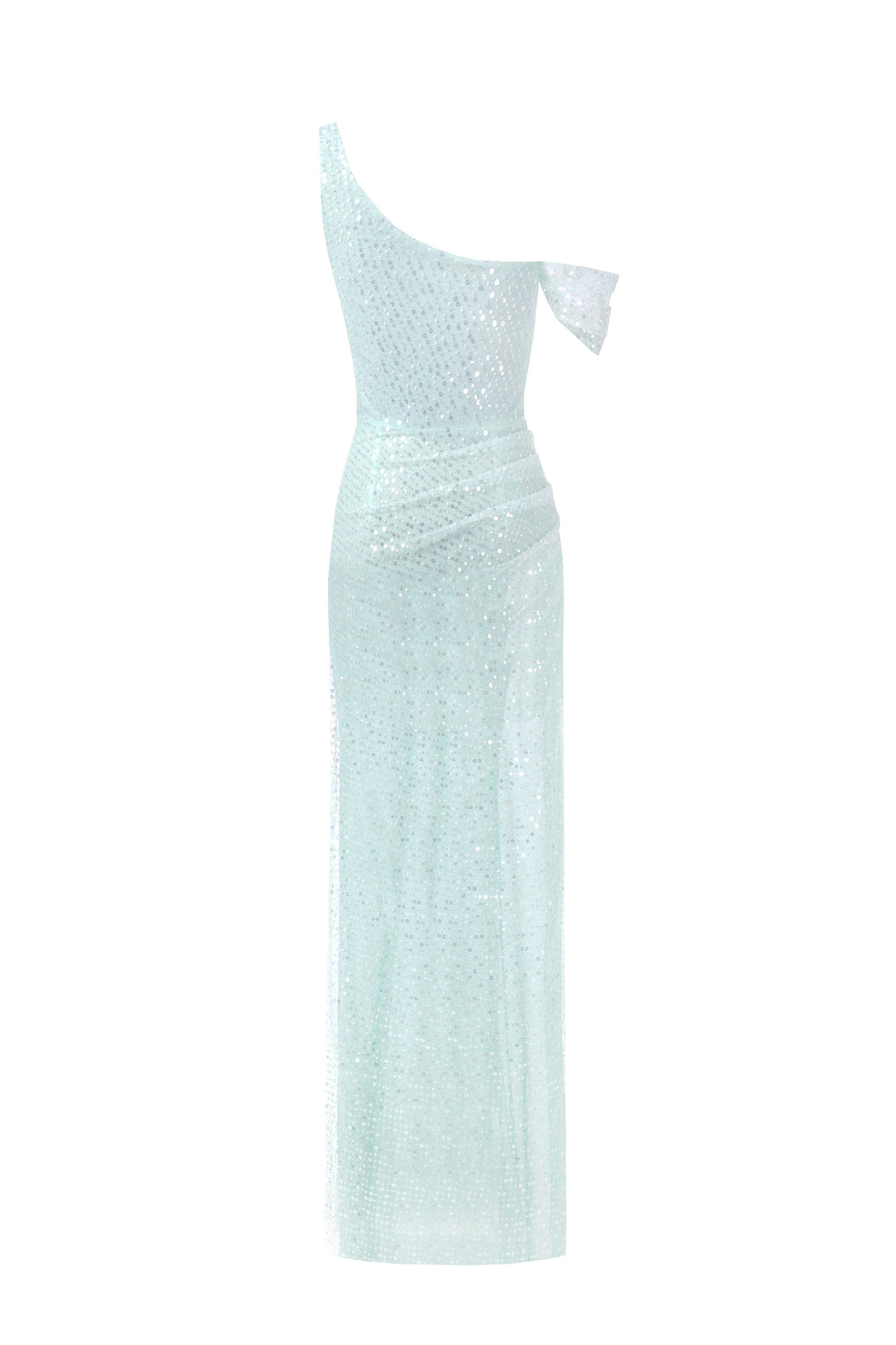 Striking sequined maxi dress in mint green