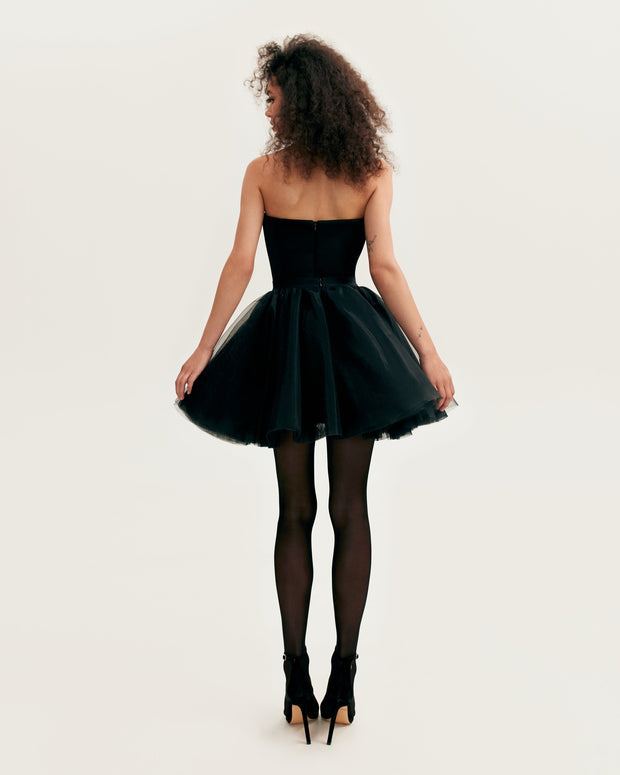In Stock waist 43in/length 38,5in, LUMINA A-line Tulle Skirt and Size L:  Mary Black Boho Bodysuit Ready to Ship 2096 