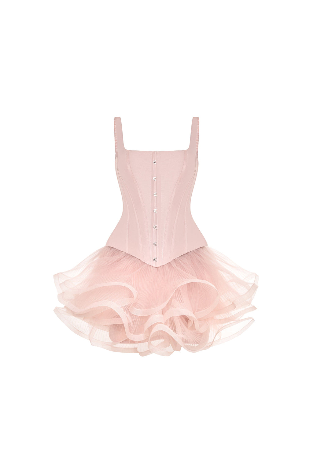 Sculptural flower-like pink mini skirt