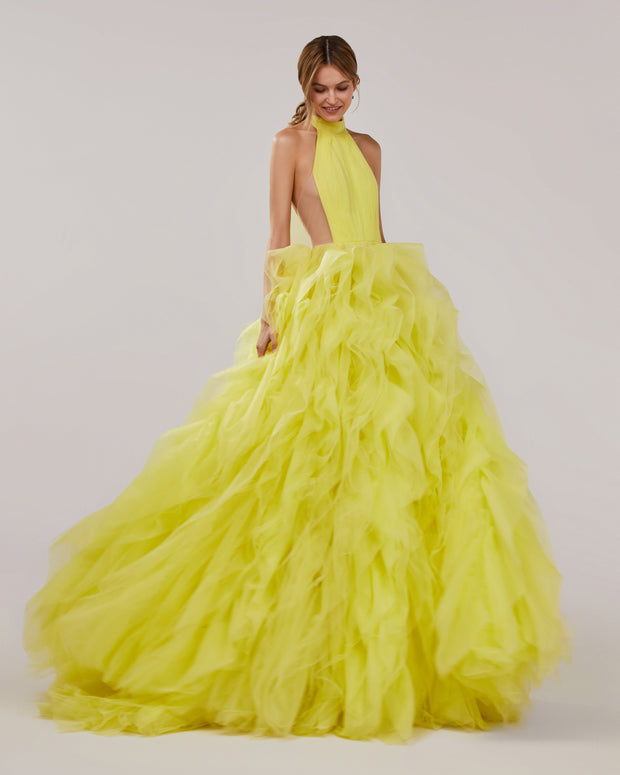 Classic A-line Yellow Satin Evening Dress,Yellow Prom Gown Y4227 –  Simplepromdress