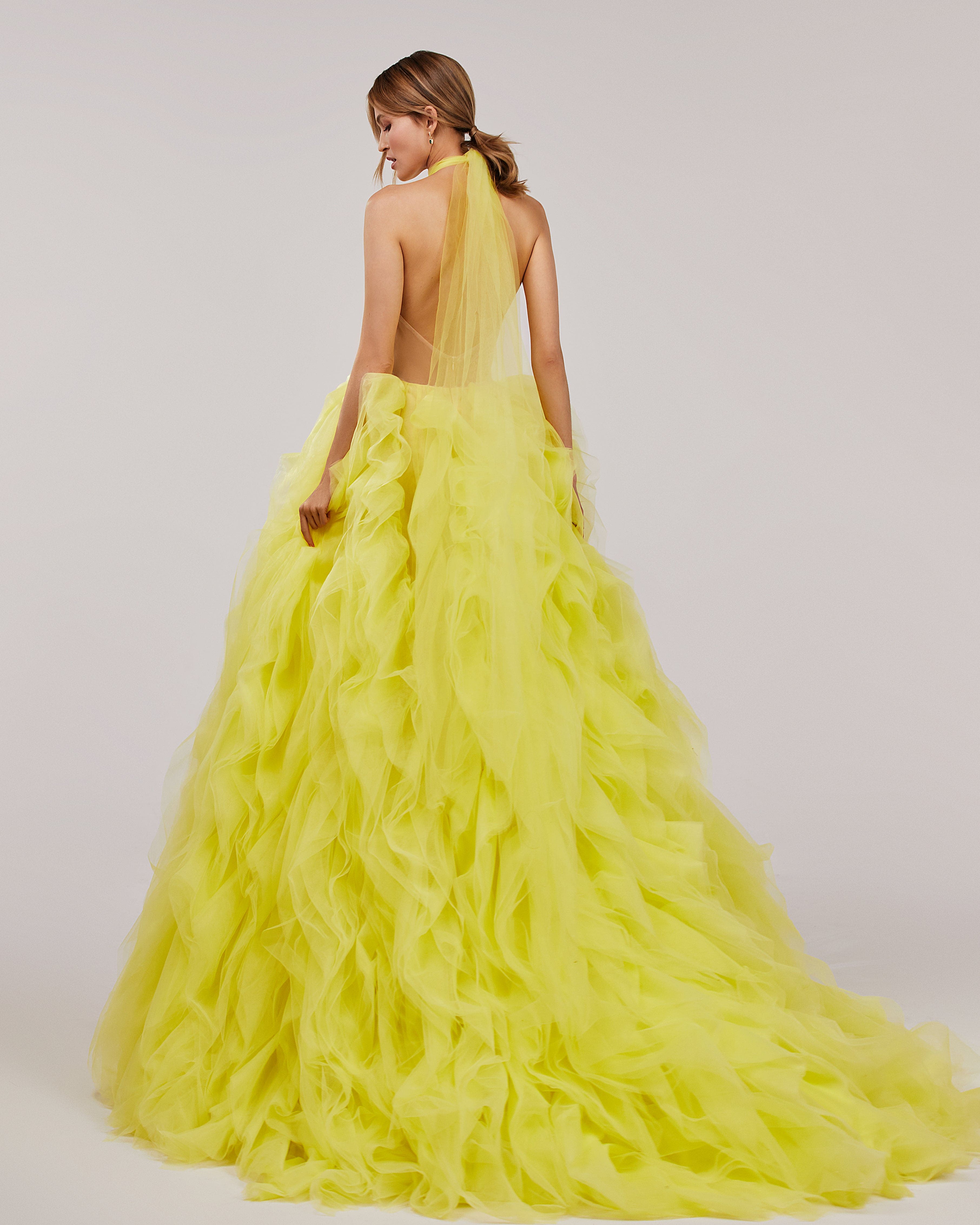 A-line Yellow Sequin Sparkly Modest Unique Elegant Long Evening Prom D –  bridalsew