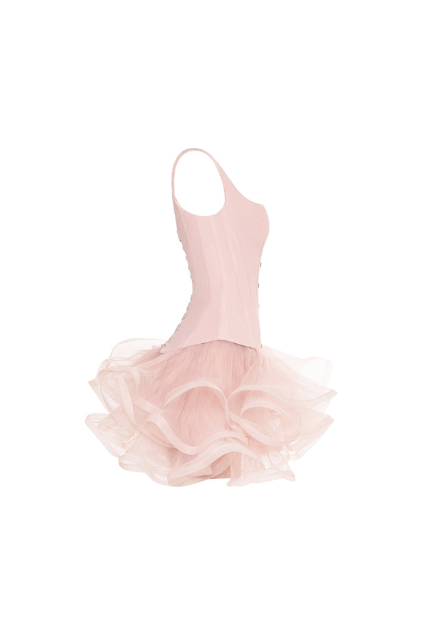 Sculpting pink low-waist corset