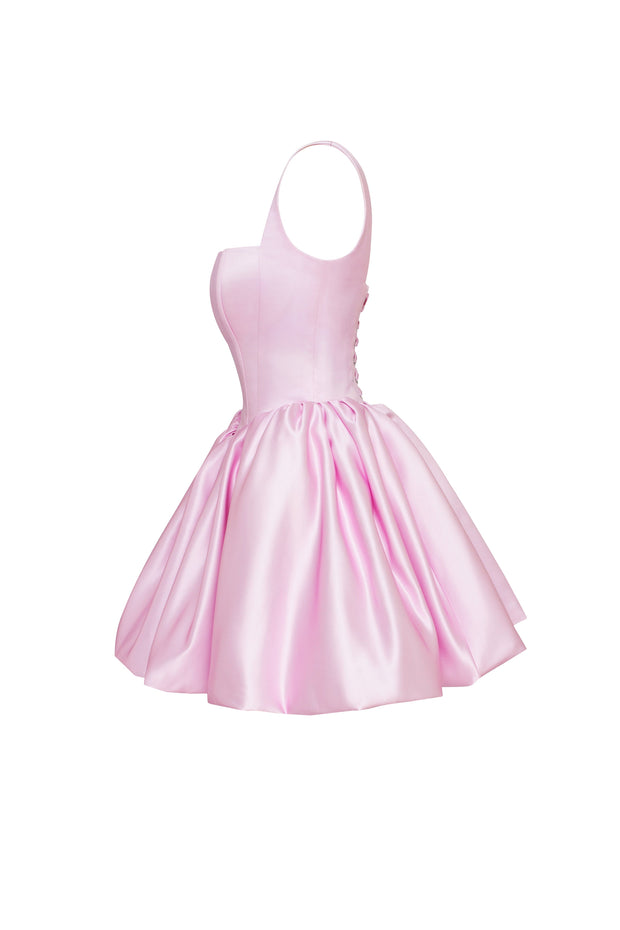 Adorable pink mini dress with puffy skirt, Glow-Up