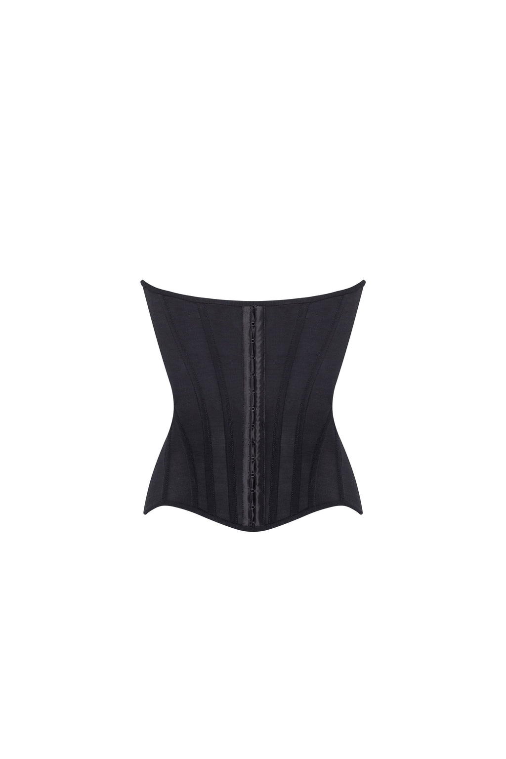 Smart heart-shaped low-waist black fitted corset, Midnight Walk