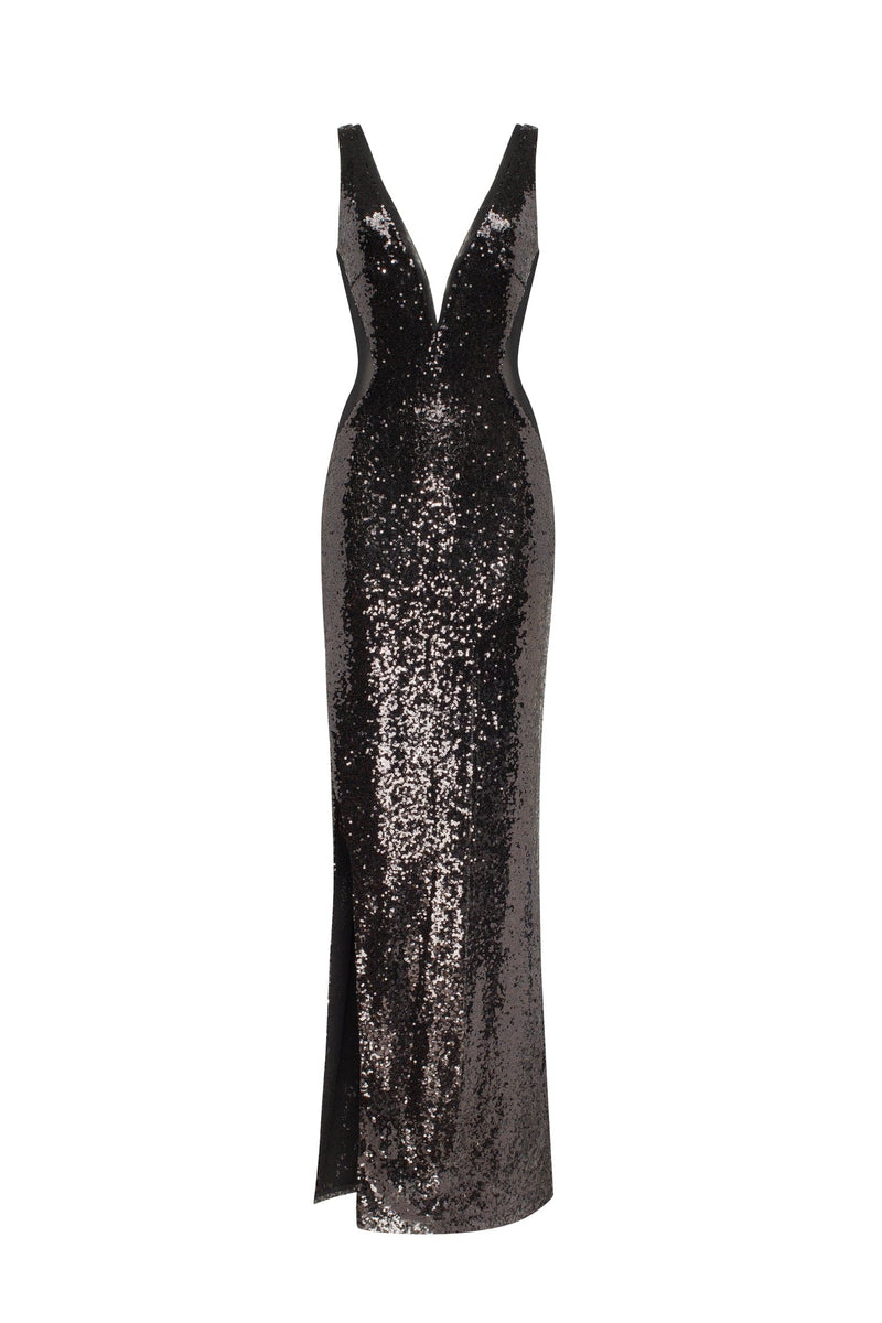 Dazzling fully sequined black maxi dress, Smoky Quartz Milla Dresses ...
