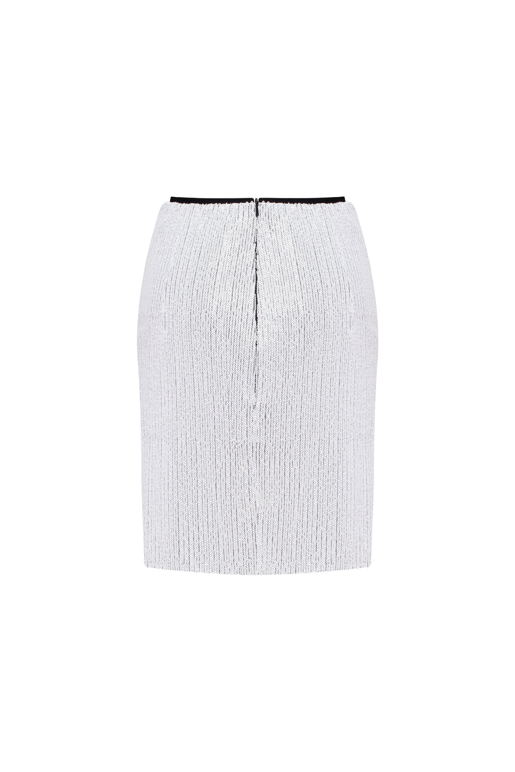 White sequined wrapped mini skirt 