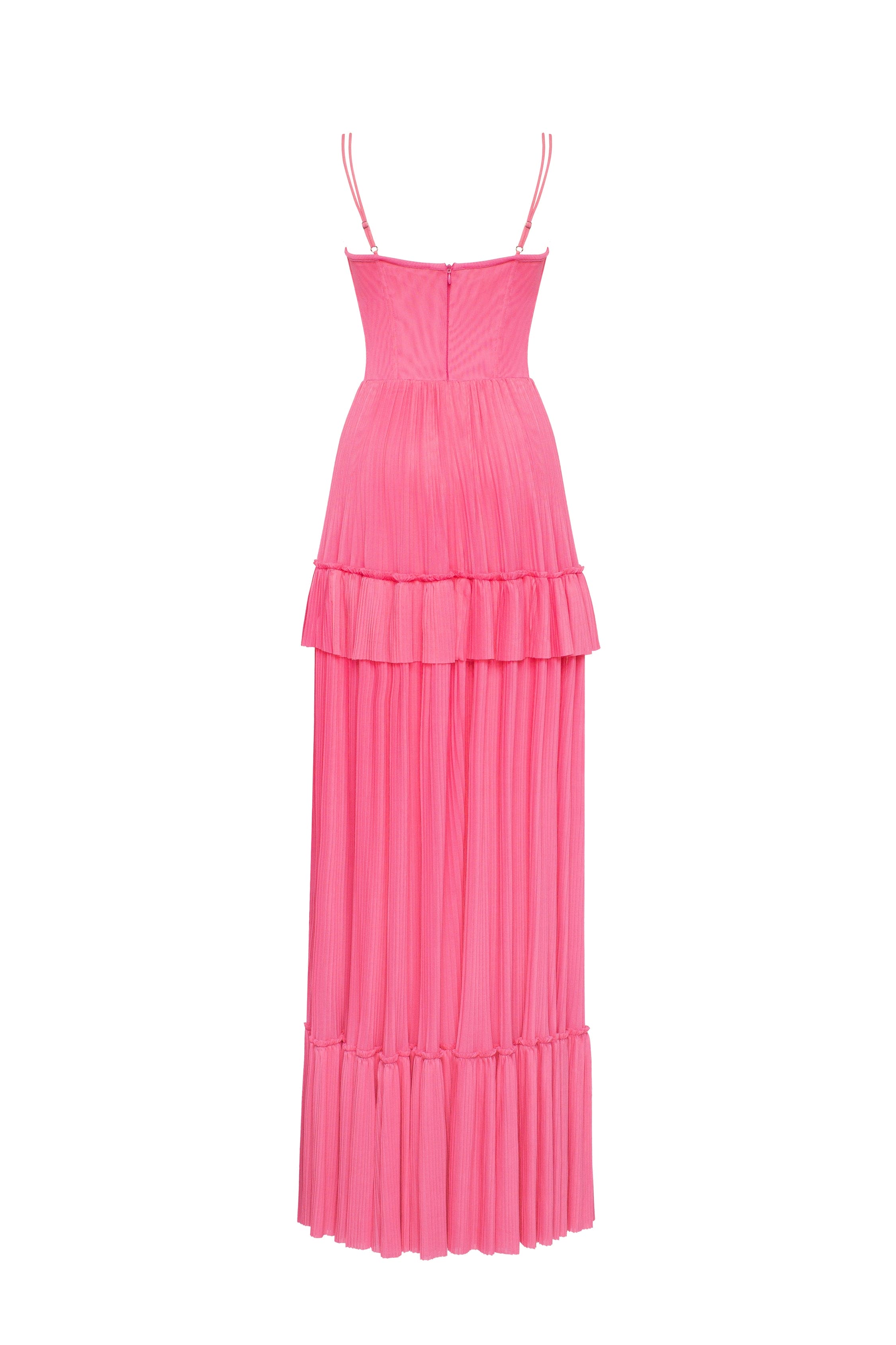 Barbie pink spaghetti strap pleated maxi dress, Garden of Eden
