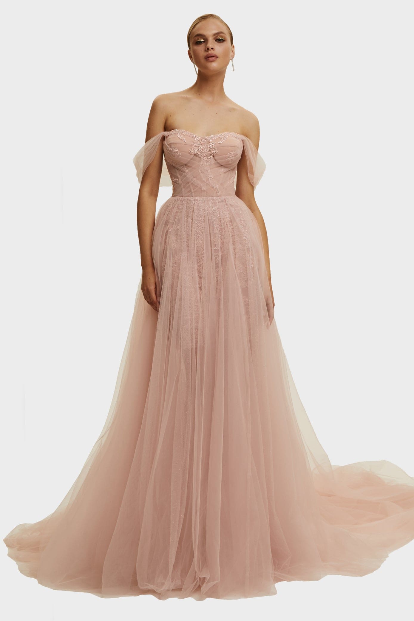 Wholesale Bridesmaid Dress Embroidery See-Though Maxi Long