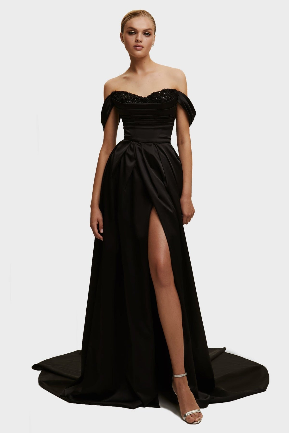 Black Princess heart-shaped neckline gown Milla Dresses - USA ...
