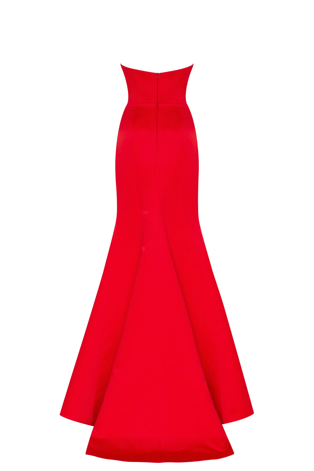 Red Elegant strapless trumpet evening gown