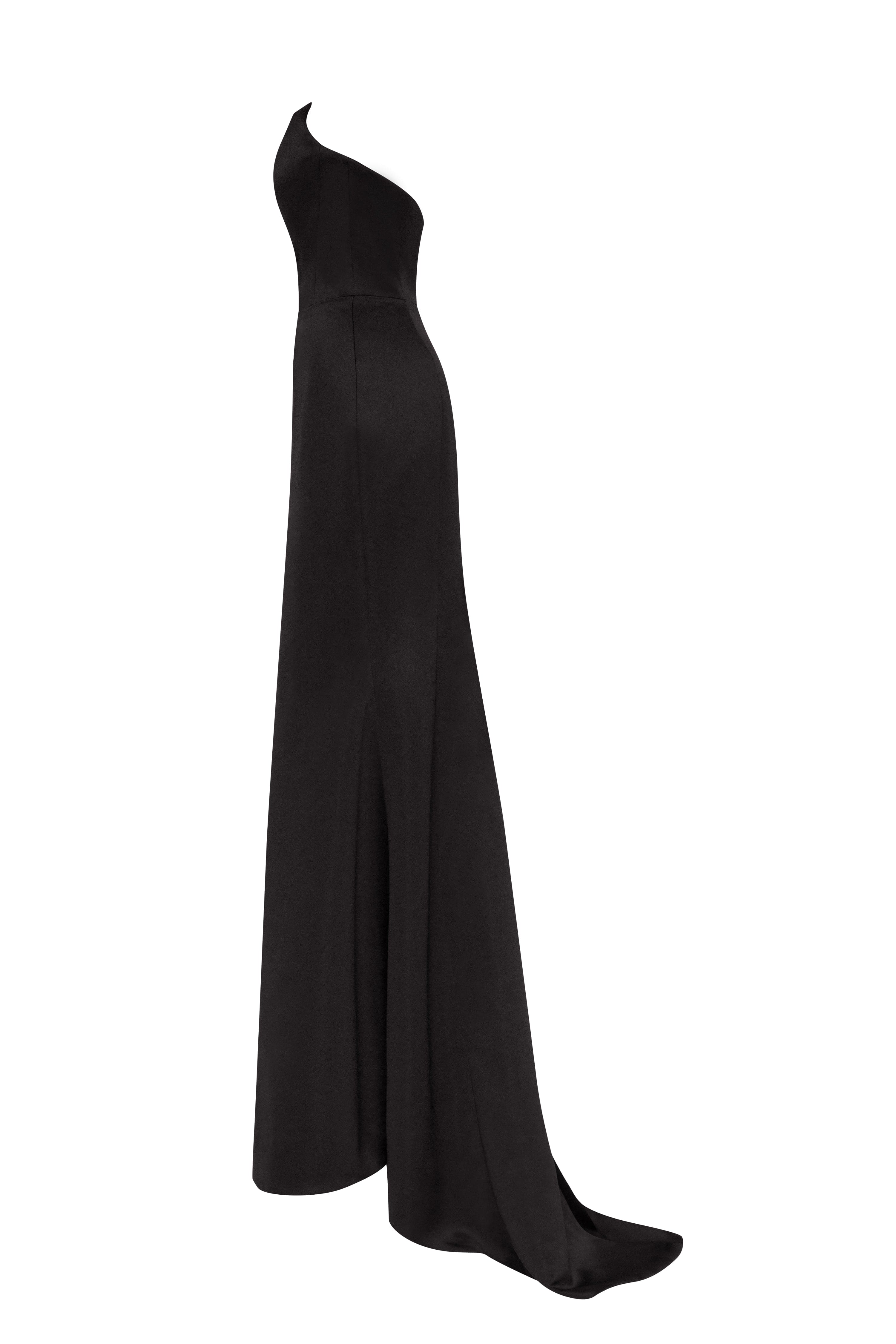 Black Strapless evening gown with thigh slit ➤➤ Milla Dresses - USA,  Worldwide delivery