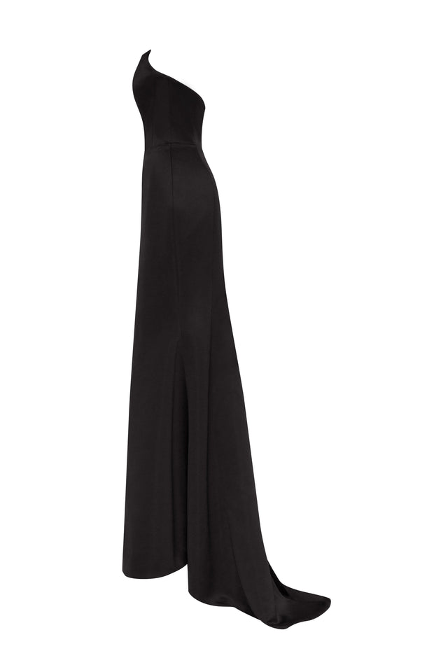Black Elegant strapless trumpet evening gown